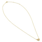 Solid 14K Gold Puffy Heart Diamond Necklace