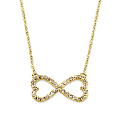 Solid 14K Gold Infinite Love Diamond Necklace