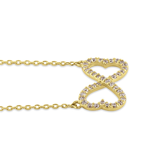 Solid 14K Gold Infinite Love Diamond Necklace