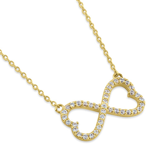 Solid 14K Gold Infinite Love Diamond Necklace