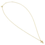 Solid 14K Gold Twisted Cross Diamond Necklace