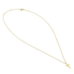 Solid 14K Yellow Gold Cross Necklace