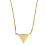Solid 14K Yellow Gold Triangle Necklace