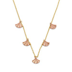 Solid 14K Yellow Gold Shell Charms Necklace