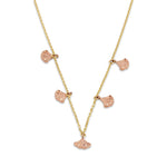 Solid 14K Yellow Gold Shell Charms Necklace