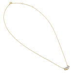 Solid 14K Yellow Gold Triple Cushion CZ Necklace
