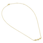 Solid 14K Gold Triple Plumeria with Clear CZ Necklace