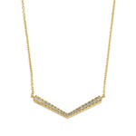 Solid 14K Chevron CZ Necklace