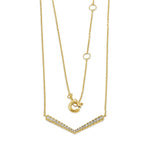 Solid 14K Chevron CZ Necklace