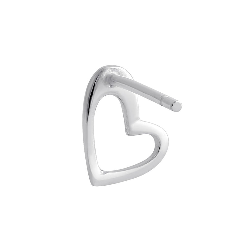 Sterling Silver Cartoon Heart Stud Earrings