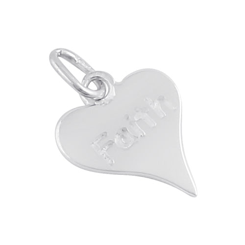 Sterling Silver Faith Heart Pendant