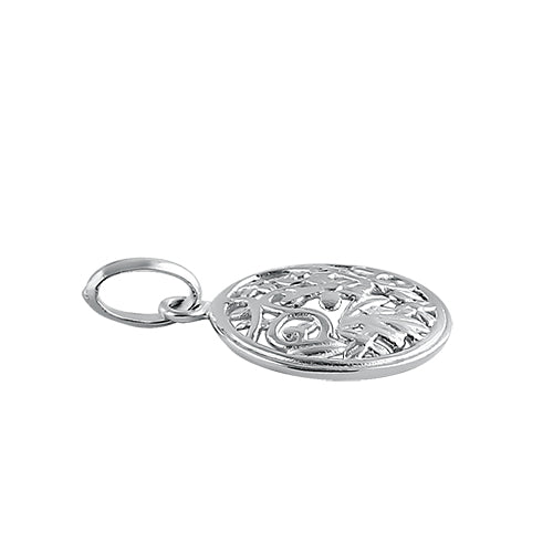 Sterling Silver Floral Vine Pendant