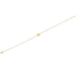 Solid 14K Yellow Gold Faceted Heart Lock Bracelet