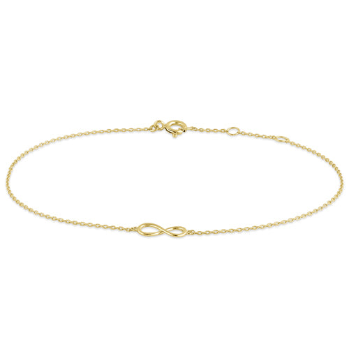 Solid 14K Yellow Gold Infinity Bracelet