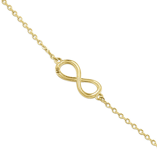 Solid 14K Yellow Gold Infinity Bracelet