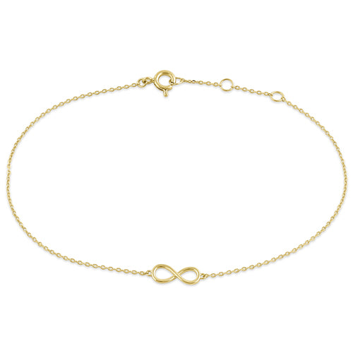 Solid 14K Yellow Gold Infinity Bracelet