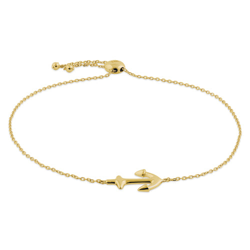 Solid 14K Yellow Gold Anchor Bracelet