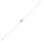 Solid 14K Yellow Gold CZ Halo Bracelet