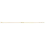 Solid 14K Yellow Gold CZ Heart Bracelet