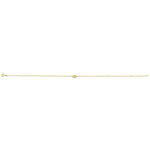 Solid 14K Yellow Gold Heart with CZ Bracelet
