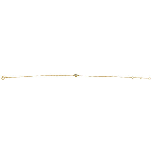 Solid 14K Yellow Gold Round CZ Bracelet