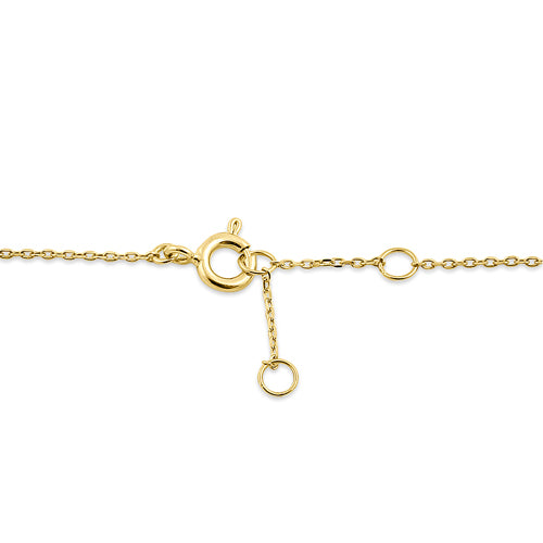 Solid 14K Yellow Gold Crescent Moons & Stars CZ Bracelet