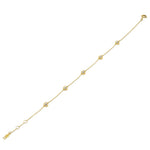 Solid 14K Gold Heart CZ Charm Bracelet