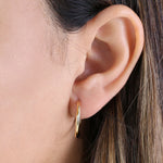 Solid 14K Yellow Gold 1.5mm x 18mm Plain Hoop Earrings
