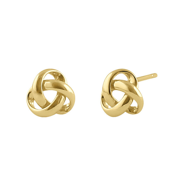 Solid 14K Yellow Gold Love Knot Earrings