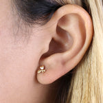 Solid 14K Yellow Gold Bee Earrings