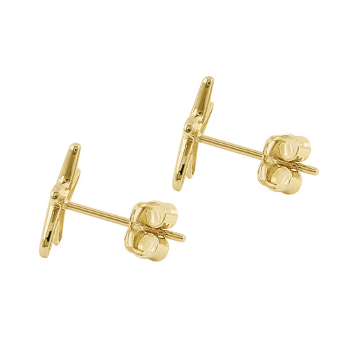 Solid 14k Yellow Gold Small Starfish Stud Earrings