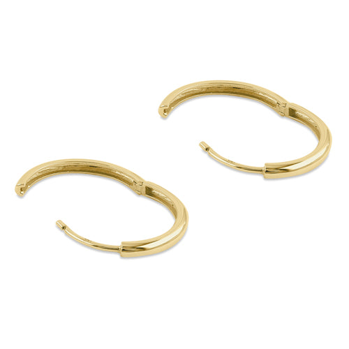 Solid 14k Yellow Gold 19mm x 2mm Hoop Earrings
