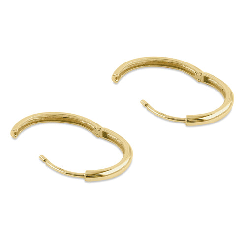 Solid 14k Yellow Gold 19mm X 2mm Hoop Earrings