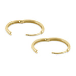 Solid 14k Yellow Gold 19mm x 2mm Hoop Earrings