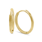 Solid 14k Yellow Gold 19mm x 2mm Hoop Earrings
