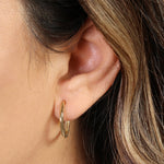 Solid 14k Yellow Gold 19mm x 2mm Hoop Earrings
