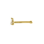 Solid 14K Yellow Gold Triangle CZ Nose Stud