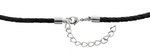 3.0mm Black Braided Leather Cord w/ Adjustable Clasp