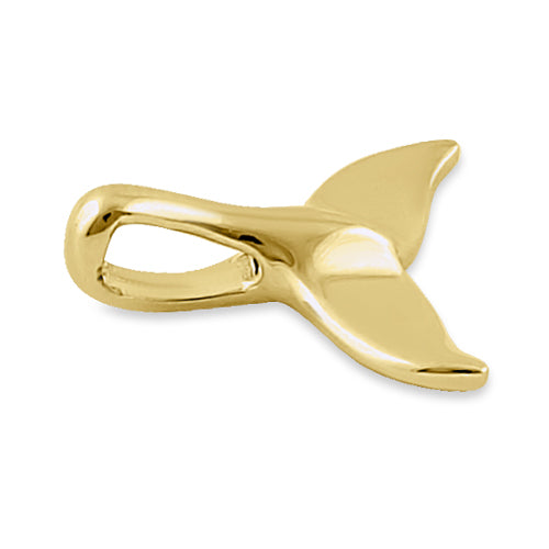 Solid 14K Yellow Gold Dolphin Tale Pendant