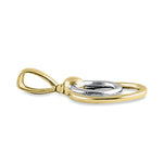 Solid 14K White Gold Circles Pendant