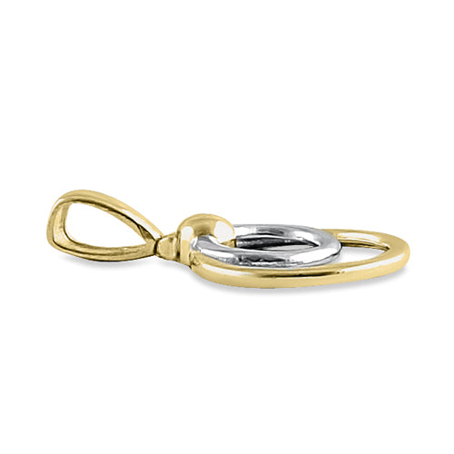 Solid 14K White Gold Circles Pendant