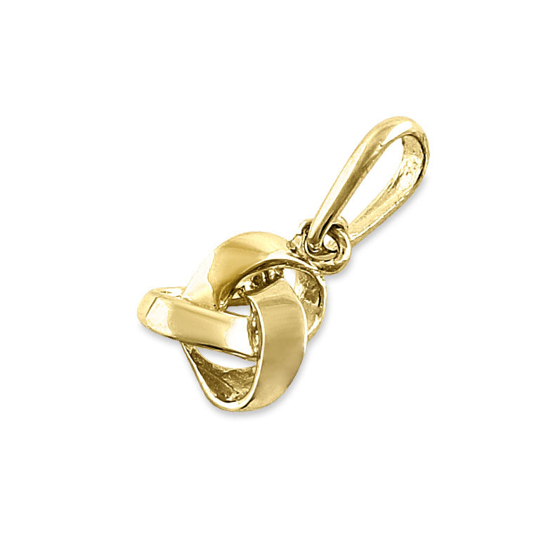 Solid 14K Yellow Gold Love Knot Pendant