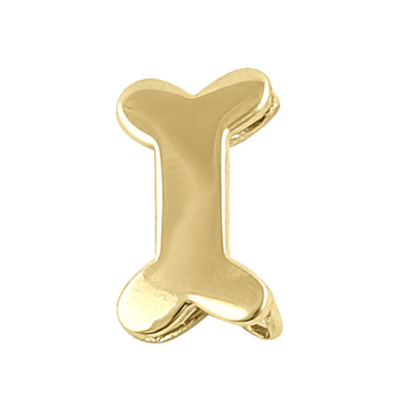 Solid 14K Yellow Gold Dog Bone Pendant