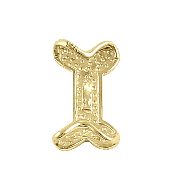 Solid 14K Yellow Gold Dog Bone Pendant