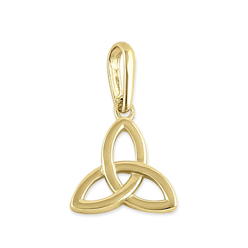 Solid 14K Yellow Gold Triquatra Pendant