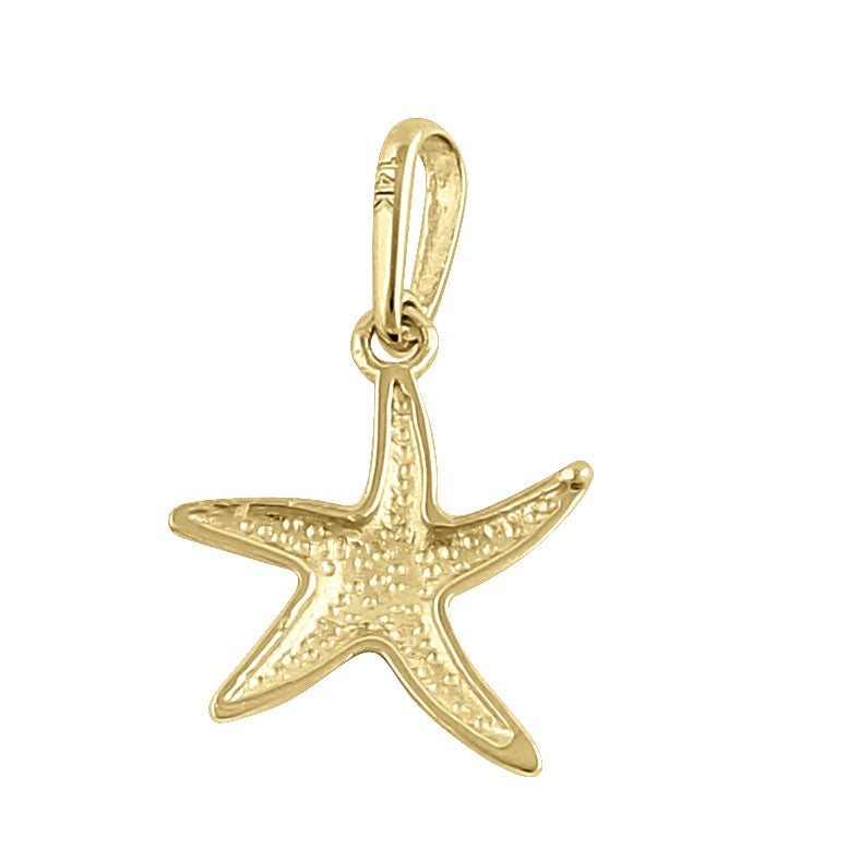 Solid 14K Yellow Gold Starfish Pendant