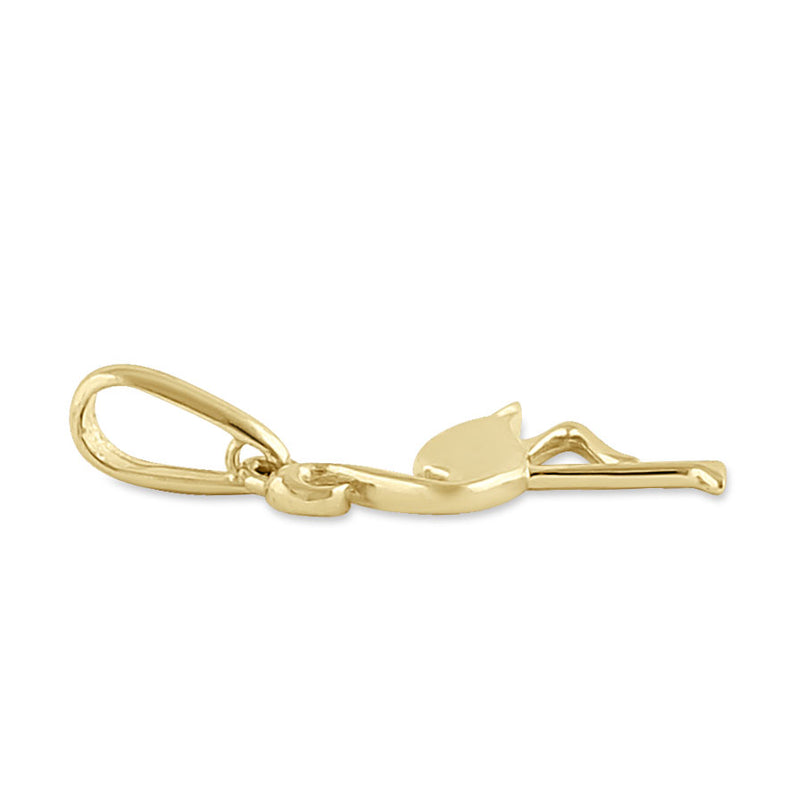 Solid 14K Yellow Gold Flamingo Pendant