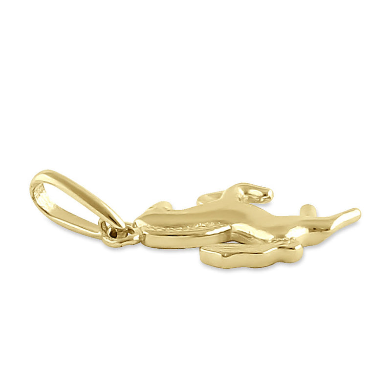 Solid 14K Yellow Gold Racing Horse Pendant