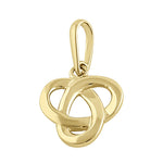 Solid 14K Yellow Gold Round Triquetra Pendant