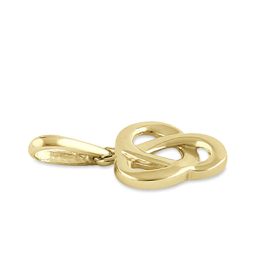 Solid 14K Yellow Gold Round Triquetra Pendant